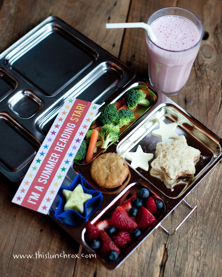 Summer reading themed lunch from This Lunch Rox